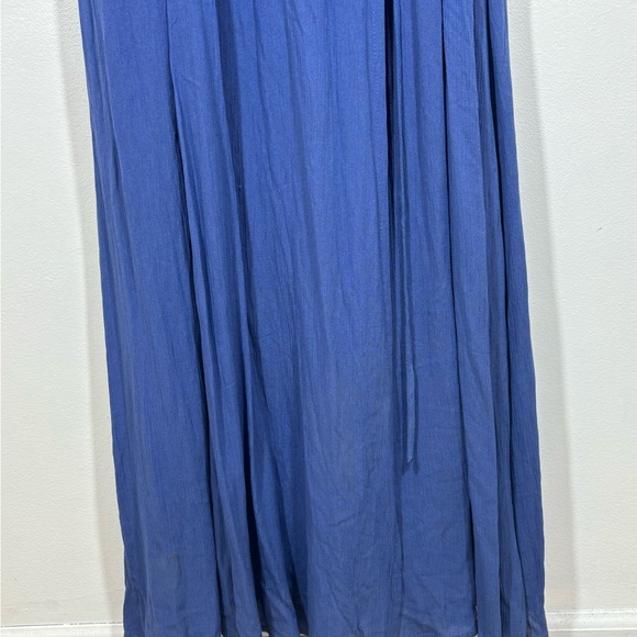 NWT Lulus Heart Of Marigold Wrap Maxi Dress Fluttering Sleeves Blue Sz L - Picture 6 of 16